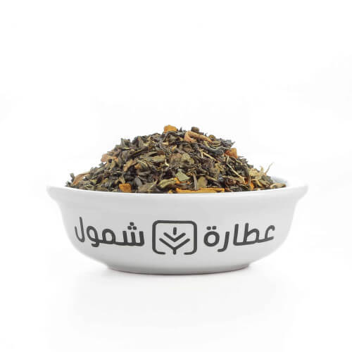 شاي اخضر بازهار القطفية من عطارة شمول مع كود خصم شمول
