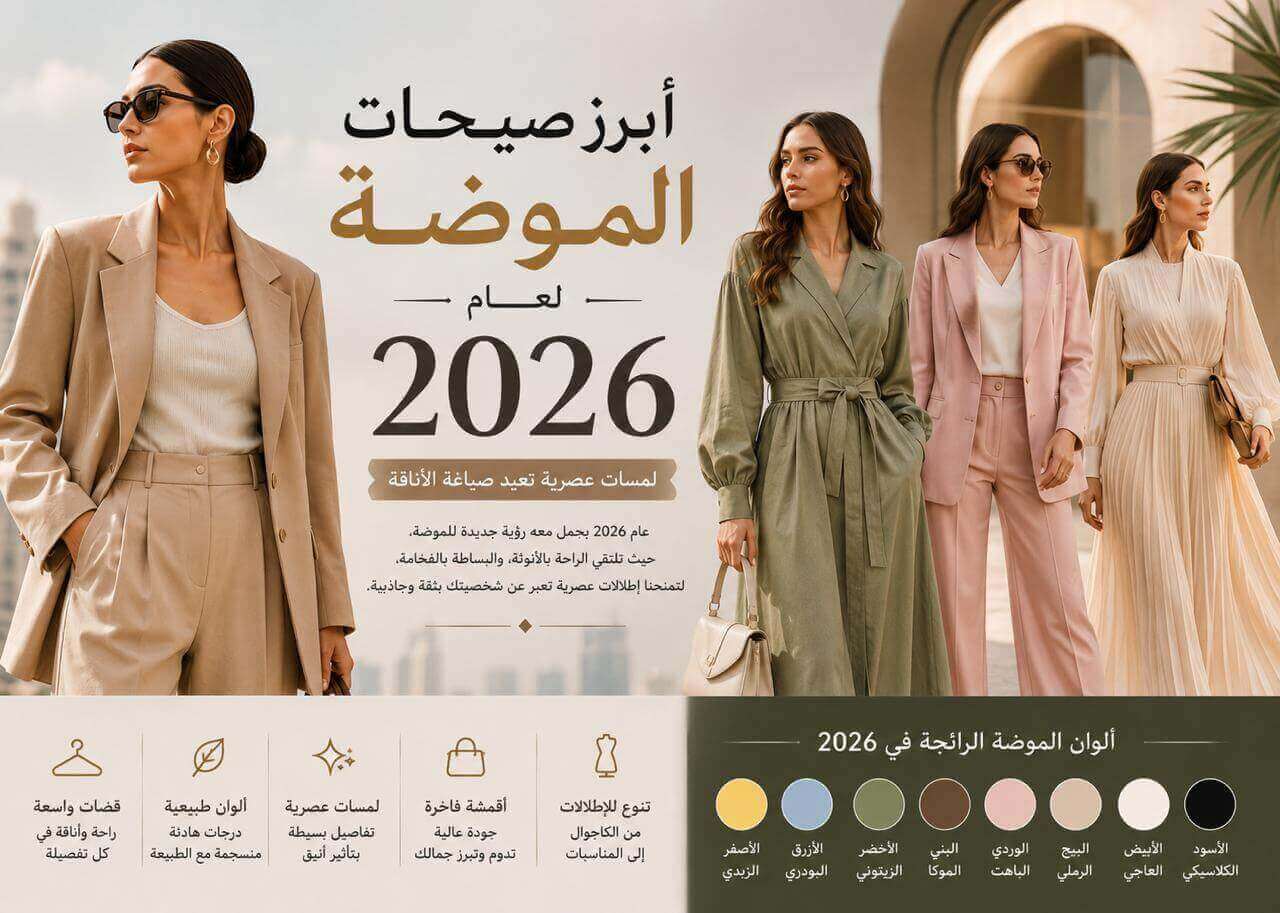 أبرز صيحات الموضة لعام 2026: لمسات عصرية تعيد صياغة الأناقة