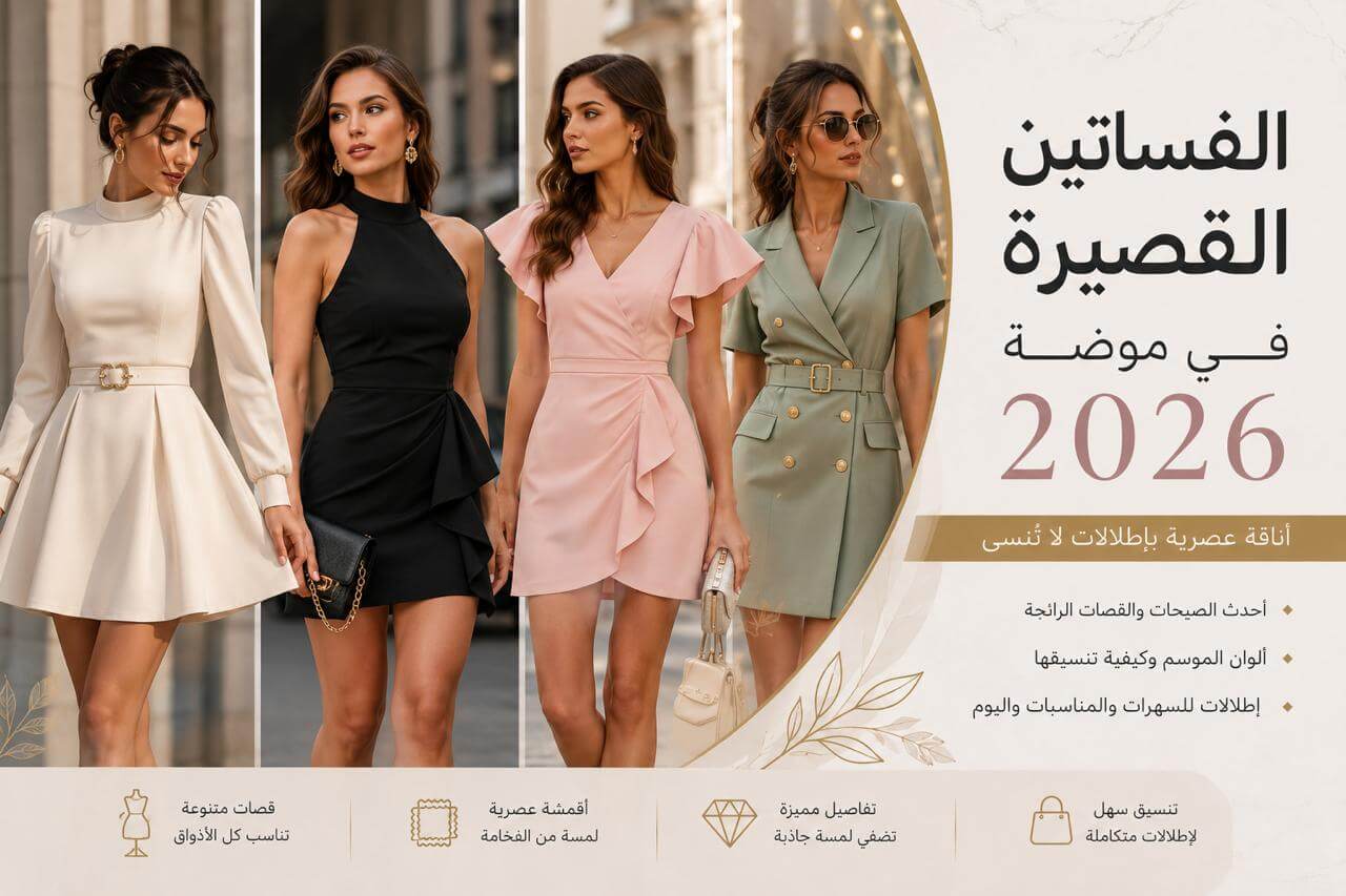الفساتين القصيرة في موضة 2026: أناقة عصرية بإطلالات لا تُنسى