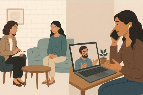 العلاج النفسي بين الجلسات الواقعية والدعم الإلكتروني