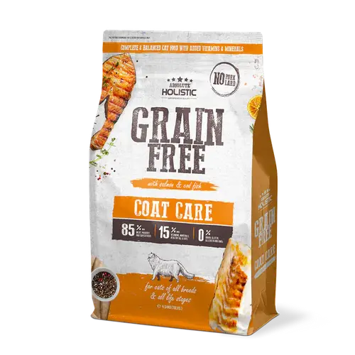 ابسولوت هوليستيك طعام جاف قطط العناية بالشعرالسالمون وسمك القد 4.54كج