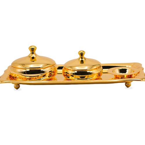 طقم تبسي مع تمرية ذهبي الجهوري